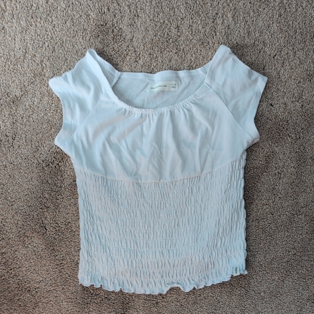 Abercrombie  Kids Girls White Cap Sleeve Blouse